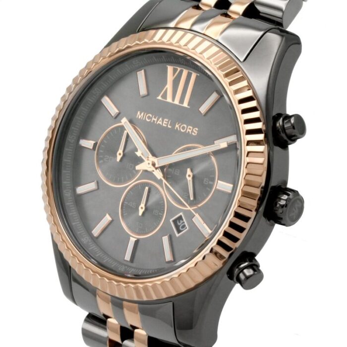 Michael Kors Men's Lexington Chronograph Dark Two Tone Watch - MK8561 - Image 2